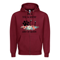 Burgundy I'm A Dog & Horse Kind Of Queen Pet Lover Owner Zipper Hoodie - Bettercallsaul
