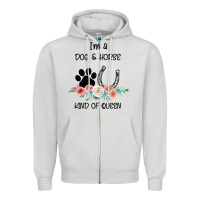 Dove Grey I'm A Dog & Horse Kind Of Queen Pet Lover Owner Zipper Hoodie - Bettercallsaul