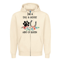 Sandshell I'm A Dog & Horse Kind Of Queen Pet Lover Owner Zipper Hoodie - Bettercallsaul