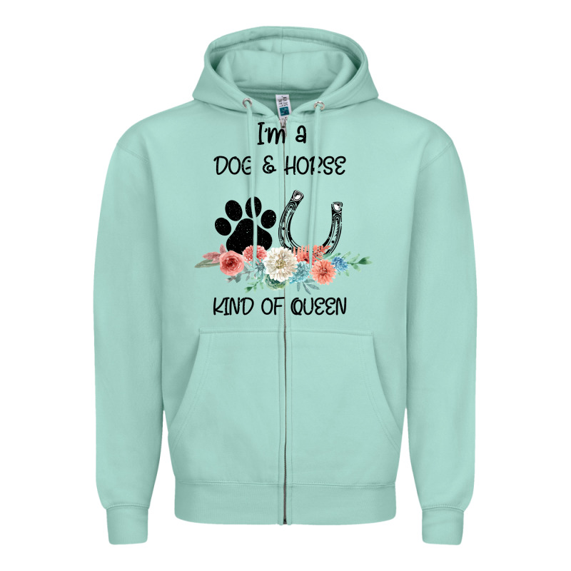 I'm A Dog & Horse Kind Of Queen Pet Lover Owner Zipper Hoodie by Bettercallsaul | Teevron