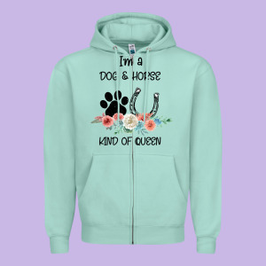 I'm A Dog & Horse Kind Of Queen Pet Lover Owner Zipper Hoodie Designed By Bettercallsaul
