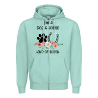 Seafoam I'm A Dog & Horse Kind Of Queen Pet Lover Owner Zipper Hoodie - Bettercallsaul