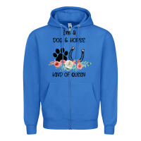 True Royal I'm A Dog & Horse Kind Of Queen Pet Lover Owner Zipper Hoodie - Bettercallsaul