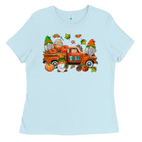 Baby Blue fall gnomes truck Ladies Tee - AdoDesignShop