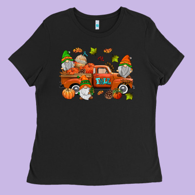 Fall Gnomes Truck Ladies Tee Designed By Adodesignshop