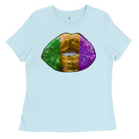 Baby Blue mardi gras kiss Ladies Tee - RanaPortraitStore