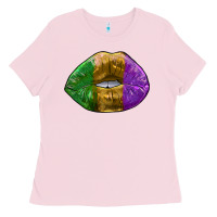 Bubblegum Pink mardi gras kiss Ladies Tee - RanaPortraitStore
