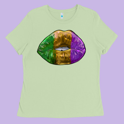 Mardi Gras Kiss Ladies Tee Designed By Ranaportraitstore