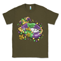 Army Green mardi gras lips Classic Tee - MaliasSmallBusiness