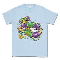 Dusty Blue mardi gras lips Classic Tee - MaliasSmallBusiness