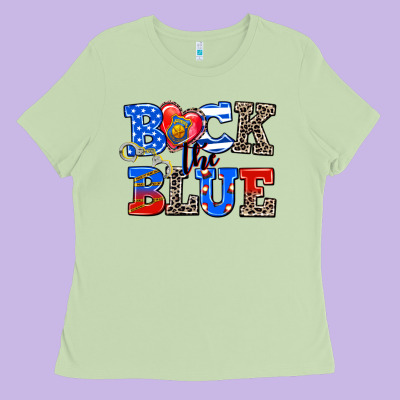 Back The Blue Ladies Tee Designed By Adodesignshop