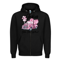 Black Leopard Floral Pink Car Jesus Take The Wheel Zipper Hoodie - Bettercallsaul