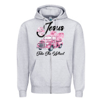Heather Grey Leopard Floral Pink Car Jesus Take The Wheel Zipper Hoodie - Bettercallsaul