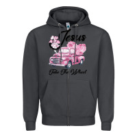 Smoke Leopard Floral Pink Car Jesus Take The Wheel Zipper Hoodie - Bettercallsaul
