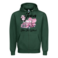Sports Green Leopard Floral Pink Car Jesus Take The Wheel Zipper Hoodie - Bettercallsaul