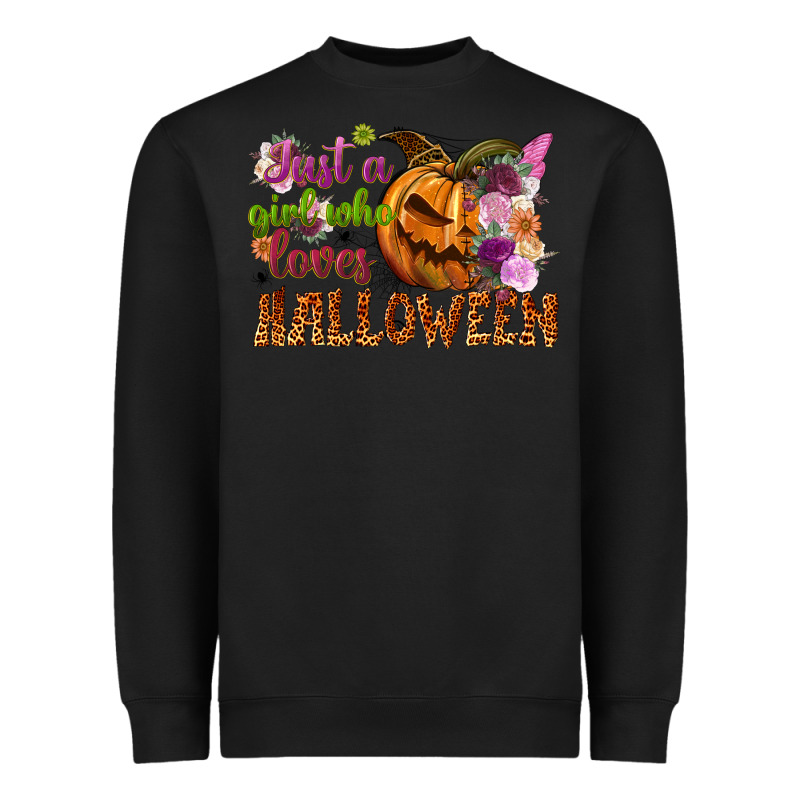 Just A Girl Who Loves Halloween Heavyweight Sweatshirt by NancyCooperArtShop | Teevron