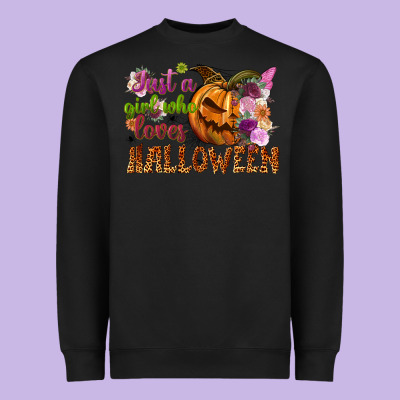 Just A Girl Who Loves Halloween Heavyweight Sweatshirt Designed By Nancycooperartshop