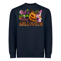Navy just a girl who loves halloween Heavyweight Sweatshirt - NancyCooperArtShop