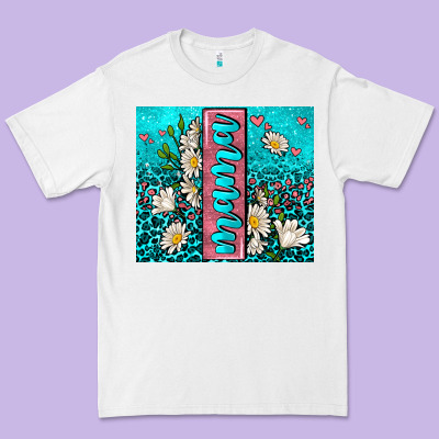 Turquoise Leopard Mama Premium Tee Designed By Adodesignshop