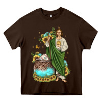 Chocolate Brown san judas coffee cup sunflower Heavy Core Tee - JahusDesignShop