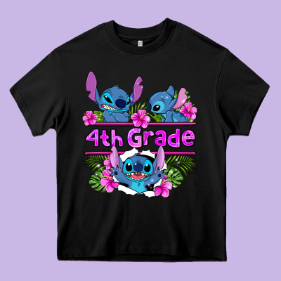 Preview Flower Stitch  4th Grade Heavy Core Tee Designed By Adodesignshop