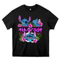 Black preview flower stitch  4th grade Heavy Core Tee - AdoDesignShop