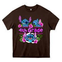 Chocolate Brown preview flower stitch  4th grade Heavy Core Tee - AdoDesignShop