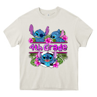Cream preview flower stitch  4th grade Heavy Core Tee - AdoDesignShop