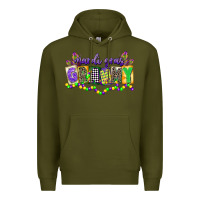 Army Green mardi gras grammy Premium Hoodie - CowGirlArtShop