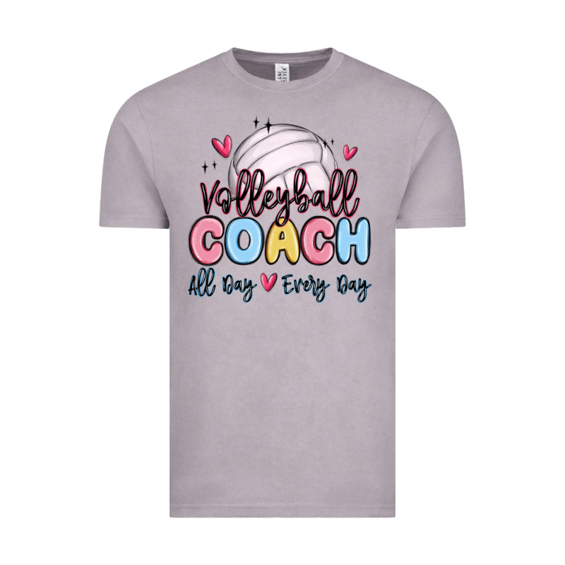 Volleyball Coach All Day Every Day Vintage Tee by MaliasSmallBusiness | Teevron