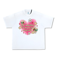 White my valentine is my look boyfriend Urban Heavy Tee - MaliasSmallBusiness