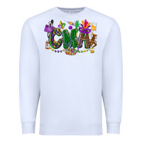 White cma mardi gras cowgirl Premium Sweatshirt - CowGirlArtShop