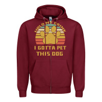 Burgundy Hold My Drink I Gotta Pet This Dog Zipper Hoodie - Bettercallsaul