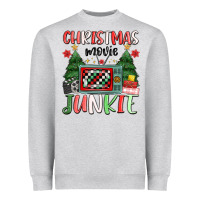Heather Grey Christmas movie junkie Heavyweight Sweatshirt - MaliasSmallBusiness