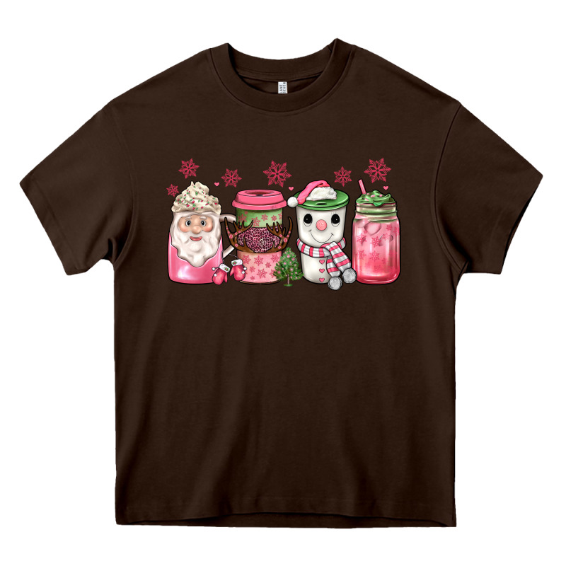 Pink Christmas Coffee Heavy Core Tee by JahusDesignShop | Teevron