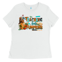 White teaching little pumpkins Ladies Tee - AdoDesignShop