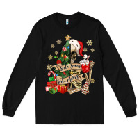 Black sorta scary sorta merry skeleton christmas tree Long Sleeve Tee - MaliasSmallBusiness