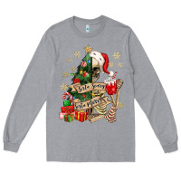 Heather Grey sorta scary sorta merry skeleton christmas tree Long Sleeve Tee - MaliasSmallBusiness