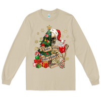 Mushroom sorta scary sorta merry skeleton christmas tree Long Sleeve Tee - MaliasSmallBusiness