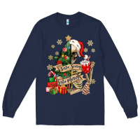 Navy sorta scary sorta merry skeleton christmas tree Long Sleeve Tee - MaliasSmallBusiness