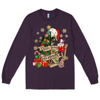 Plum sorta scary sorta merry skeleton christmas tree Long Sleeve Tee - MaliasSmallBusiness