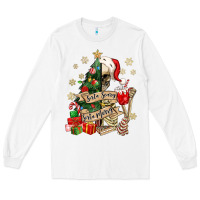 White sorta scary sorta merry skeleton christmas tree Long Sleeve Tee - MaliasSmallBusiness