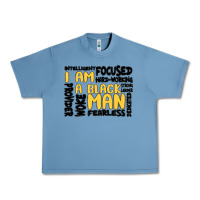 Pebble Blue i am a black man Urban Heavy Tee - MaliasSmallBusiness