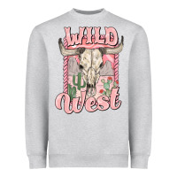 Heather Grey wild west Heavyweight Sweatshirt - MaliasSmallBusiness