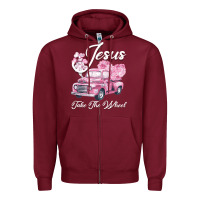 Burgundy Leopard Floral Pink Car Jesus Take The Wheel Zipper Hoodie - Bettercallsaul