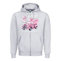 Heather Grey Leopard Floral Pink Car Jesus Take The Wheel Zipper Hoodie - Bettercallsaul
