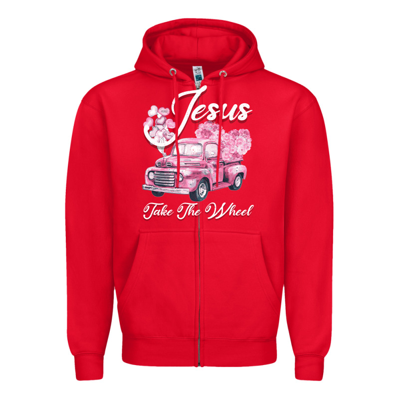 Leopard Floral Pink Car Jesus Take The Wheel Zipper Hoodie by Bettercallsaul | Teevron
