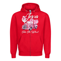 Red Leopard Floral Pink Car Jesus Take The Wheel Zipper Hoodie - Bettercallsaul