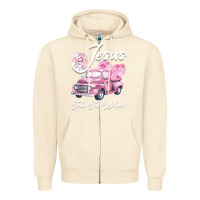 Sandshell Leopard Floral Pink Car Jesus Take The Wheel Zipper Hoodie - Bettercallsaul