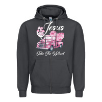 Smoke Leopard Floral Pink Car Jesus Take The Wheel Zipper Hoodie - Bettercallsaul
